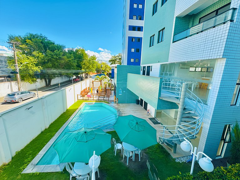 Apto 2 Quartos Pina com Piscina e Vista Recife