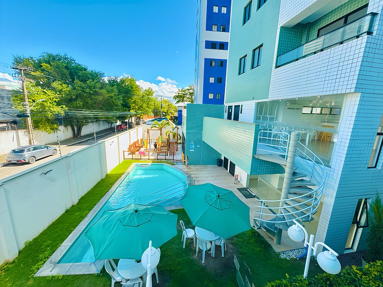 Apto 2 Quartos Pina com Piscina e Vista Recife