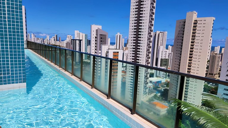 Flat temporada em Boa Viagem - Piscina no Rooftop